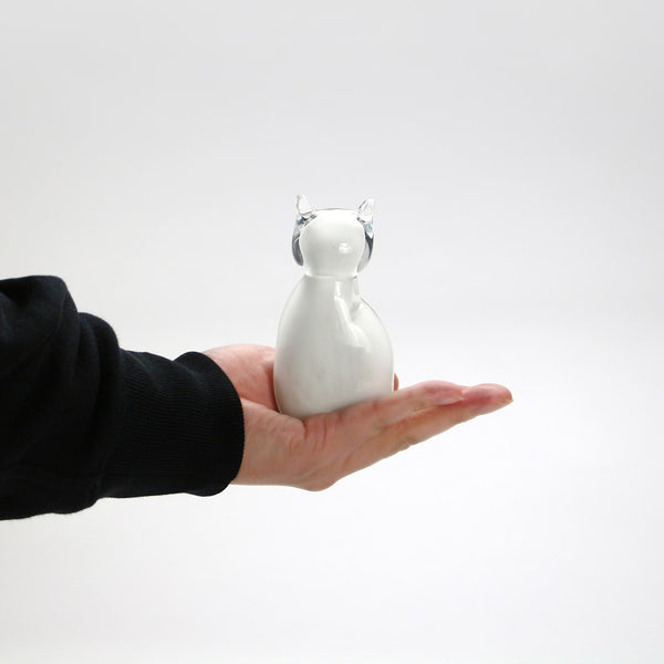 DETAIL ( ディテール ) Glass Objet Cat グラス オブジェ キャット | 猫 | ガラスオブジェ | 置物 | シンプル | 可愛い | ハンドメイド | 手のひらサイズ | ガラス | H0147 | ホワイト | ブラック | でぃてーる