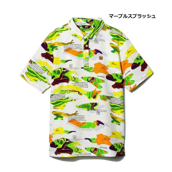 LOUDMOUTH ( ラウドマウス ) メンズ ニットサッカー 柄半袖シャツ | 半袖シャツ | ゴルフ | ゴルフウェア | ウェア | 半袖 | 派手 | ストライプ | 凹凸 | 吸汗速乾 | UV | ストレッチ | 765602