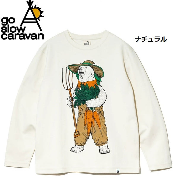 go slow caravan ( ゴースローキャラバン ) PIECLEX モックロディ ファーマークマ ロングスリーブ | MENS | メンズ | トップス | ウェア | ロンT | 長袖 | 長袖Tシャツ | Tシャツ | 抗菌 | 熊 | クマ | くま