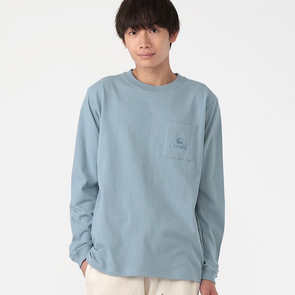 CHUMS ( チャムス ) ブービーフェイスポケットブラッシュドロングスリーブTシャツ 長袖Tシャツ ロンT メンズ レディース ユニセックス ブービーバード ポケットTシャツ コットン 綿100％ ブラッシュド 裏起毛風 秋冬 春 トップス カジュアル タウンユース 普段着 CH01-2670
