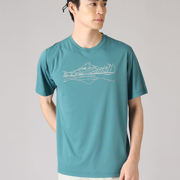 Columbia ( コロンビア ) トレイルラッシュグラフィックショートスリーブTシャツ 半袖Tシャツ メンズ 冷感 速乾 吸湿速乾 オムニフリーズゼロアイス オムニウィック 抗菌防臭 アウトドア ハイキング 登山 トレッキング キャンプ スポーツ 夏 レジャー PG1653