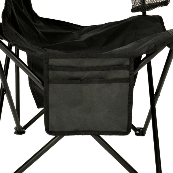 CAPTAIN STAG ( キャプテンスタッグ ) 棚モック付バイザーチェア | アウトドア | チェア | サンシェード 屋根付き | ダブルドリンクホルダー付き | ブラック | CS＋ | UC-1711 | キャプスタ | レジャー | キャンプ | シングルチェア | 椅子 | いす