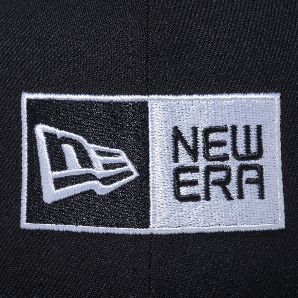 NEW ERA ( ニューエラ ) 9FIFTY ボックスロゴ ブラック × ホワイト M/Lサイズ | 帽子 | キャップ | シンプル | ユニセックス | 定番 | サイズ調整 | レジャー | 日よけ | キャンプ | お出かけ | 14524966