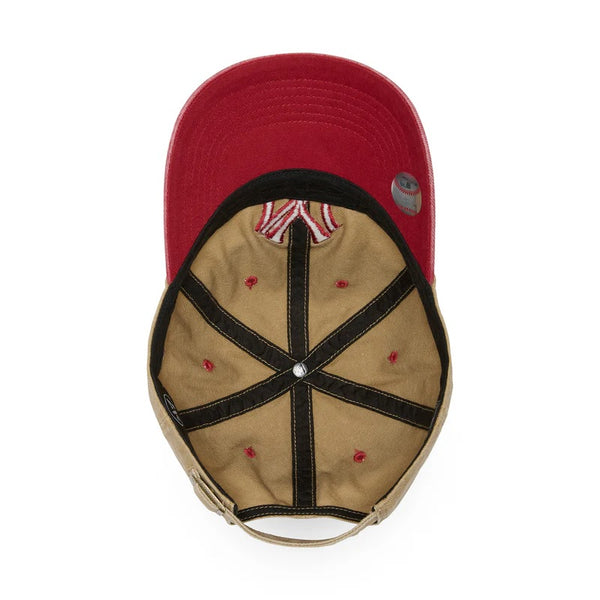 ’47 ( フォーティーセブン ) ’47クリーンナップ ニューヨーク・ヤンキース Eldin カーキ × レッド | 帽子 | キャップ | ヴィンテージ | 柔らかい | アジャスタブルキャップ | 定番 | ウォッシュド加工 | フィット感 | 14858325 | コットン