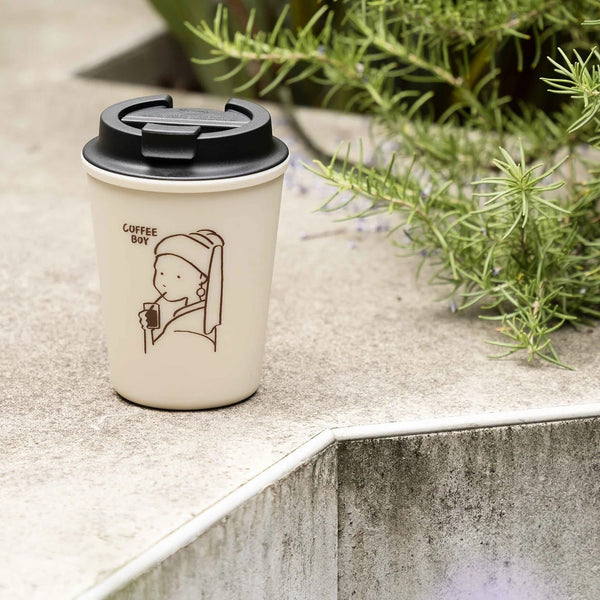 RIVERS ( リバーズ ) ウォールマグ スリーク COFFEE BOY | 名画 | モチーフ | コップ | カップ | マグカップ | 可愛い | プレゼント | ギフト | 軽い | タンブラー | 持ち運び | 運転 | シンプル | コラボ | 割れにくい | ドライブ | 在宅ワーク | オフィス | 二重構造