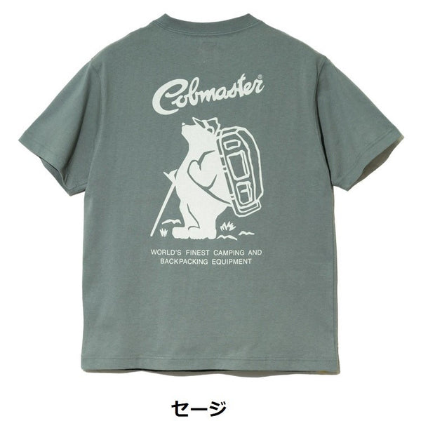 COBMASTER コブマスター 吸水速乾 抗菌防臭 ベーシック Tシャツ 半袖 メンズ スタンダードロゴ クルーネック 綿100% アウトドア キャンプ カジュアル スポーツ 春 夏 UV対策 インナー トップス