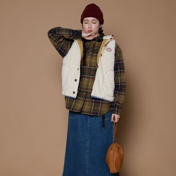 KRIFF MAYER ( クリフメイヤー ) シャギーボアボタンフードベスト | ベスト | LADYS | レディース | W2514408 | 冬 | 暖かい | もこもこ | アウター | シャギーボア | フード付 | 可愛い | オシャレ | くりふめいやー | 防寒