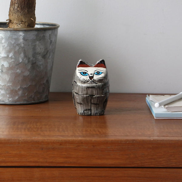 DETAIL ( ディテール ) Papier Mache Standing Cat パピエ マシェ スタンディング キャット | ハンドメイド | 猫モチーフ | 小物入れ | 3722C | インテリア | 可愛い | 猫 | ハンドメイド | でぃてーる
