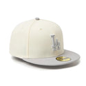 NEW ERA ( ニューエラ ) 59FIFTY MLB 2-Tone ロサンゼルス・ドジャース クロームホワイト/グレー キャップ 帽子 MLB メジャーリーグ ベースボール ドジャース LA Dodgers メンズ レディース ユニセックス フィッテッドキャップ 2トーン カジュアル ストリート 15137384