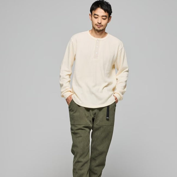 KRIFF MAYER ( クリフメイヤー ) ハニカムワッフルヘンリーロンT メンズ 長袖Tシャツ ロンT ヘンリーネック ワッフル サーマル 無地 カジュアル アメカジ ミリタリー インナー トップス ラウンド裾 リブ袖 ヴィンテージ 秋冬春 アウトドア キャンプ デイリー 2517820