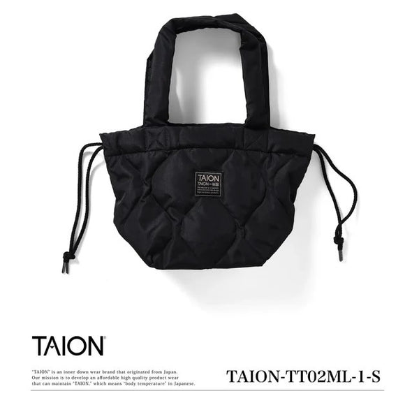 TAION ( タイオン ) ミリタリー ダウントートバッグS | バッグ | 定番 | ダウン | 鞄 | カバン | シンプル | 洗える | トートバッグ | 巾着バッグ | 機能性 | TAION-TT02ML-1-S | 小型バッグ | 小さめ | お出かけ | プレゼント | ギフト | たいおん