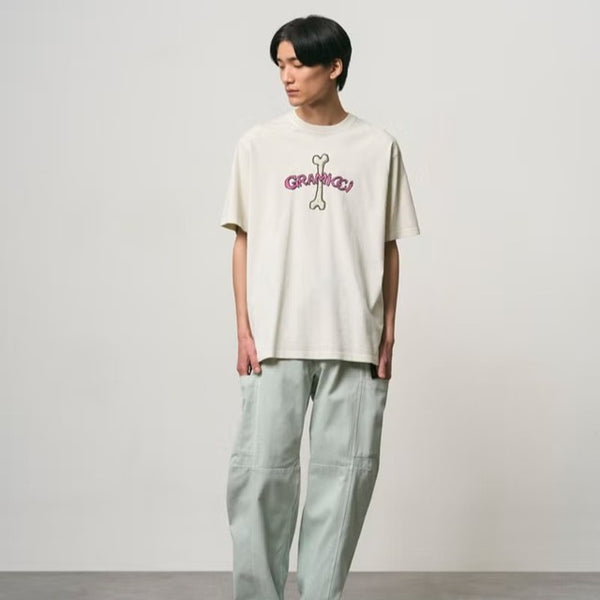 GRAMICCI ( グラミチ ) ボーンTシャツピグメントダイ Tシャツ 半袖Tシャツ カットソー クルーネック ユニセックス トップス コットン ピグメントダイ ヴィンテージライク 古着風 カジュアル アウトドア キャンプ レジャー タウンユース 春夏 グラミチTシャツ G6FM-T100