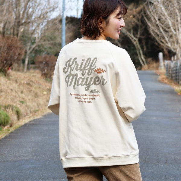 KRIFF MAYER ( クリフメイヤー ) もちのび刺繍ラグランロンT | MENS | 2515601 | メンズ | 長袖 | ウェア | トップス | 長袖Tシャツ | ロンT | 起毛 | ふわふわ | 伸縮性 | 刺繍 | カジュアル | 保温 | 秋服 | 冬服 | くりふめいやー