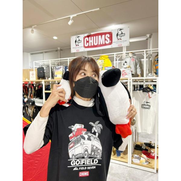 CHUMS × FIELD SEVEN 5th Anniversary Tシャツ ブラック | 黒色 | 半袖 | 半袖シャツ | コラボ | チャムス | ちゃむす | フィールドセブン | 夏服 | アパレル | 吸水 | 通気性 | 綿100% | 快適