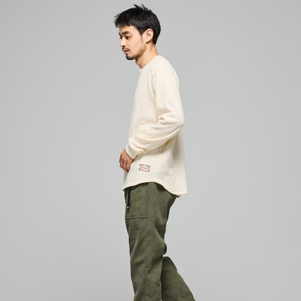 KRIFF MAYER ( クリフメイヤー ) ハニカムワッフルヘンリーロンT メンズ 長袖Tシャツ ロンT ヘンリーネック ワッフル サーマル 無地 カジュアル アメカジ ミリタリー インナー トップス ラウンド裾 リブ袖 ヴィンテージ 秋冬春 アウトドア キャンプ デイリー 2517820
