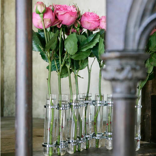 DULTON ( ダルトン ) LINK TUBE VASE リンク チューブ ベース | ゴールド | シルバー | 試験管 | 花瓶 | ガラス | ブラシ付 | オシャレ | ダイニング | 部屋 | 華やか | CH03-V76 | だるとん