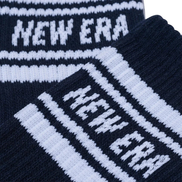 NEW ERA ( ニューエラ ) ソックス クルー 3ペア | 靴下 | ３足 | セット | 通勤 | 通学 | 毎日 | シンプル | ホワイト | ライン | 使いやすい | サイズ豊富 | アウトドア | キャンプ | レジャー | ネイビー | ブラック