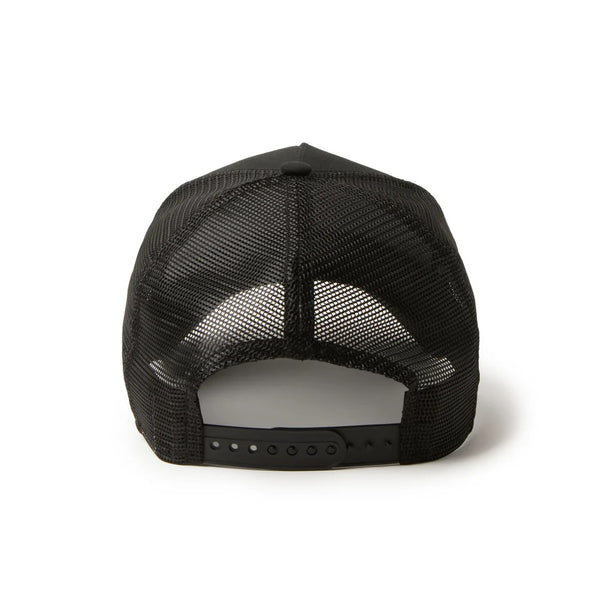 NEW ERA ( ニューエラ ) 9FORTY A-Frame トラッカー リニアロゴ ブラック/ホワイト | 帽子 | キャップ | サイズ調整 | 日よけ | オシャレ | 綿 | メッシュ | スナップバック | ユニセックス | 定番 | 14942622 | にゅーえら