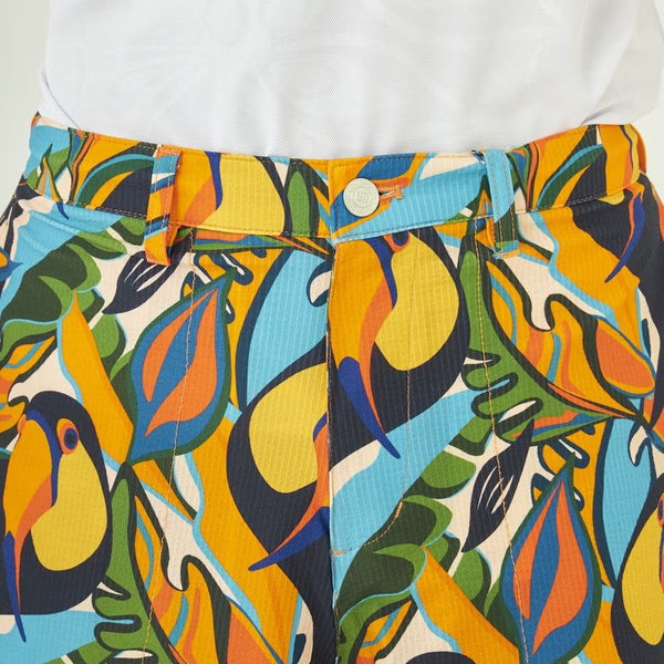 【 SALE 】 LOUDMOUTH ( ラウドマウス ) メンズ ショートパンツ | ストレッチサッカー素材 | トロピカルトゥーカンズ | UV | ストレッチ | 接触冷感 | ハーフパンツ | ゴルフ | ゴルフウェア | 動きやすい | 763306 | らうどまうす