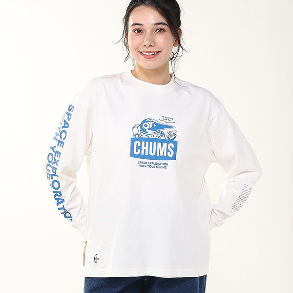 CHUMS ( チャムス ) スペースブービーブラッシュドロングスリーブTシャツ | ロンT | ロングTシャツ | 長袖 | ウェア | トップス | 宇宙 | オーバーサイズ | コットン | プリントT | オシャレ | お出かけ | CH01-2633 | ちゃむす