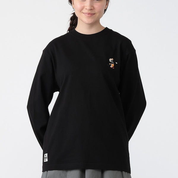CHUMS ( チャムス ) アカアシサカバブラッシュドロングスリーブTシャツ 長袖Tシャツ ロンT メンズ レディース オーバーサイズ カジュアル アウトドア キャンプ トップス コットン 綿100% ブービーバード アカアシサカバ 秋冬 春 トレーナー