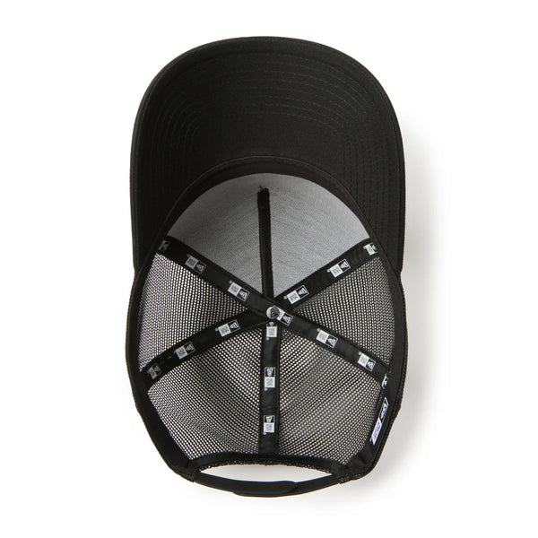 NEW ERA ( ニューエラ ) 9FORTY A-Frame トラッカー リニアロゴ ブラック/ホワイト | 帽子 | キャップ | サイズ調整 | 日よけ | オシャレ | 綿 | メッシュ | スナップバック | ユニセックス | 定番 | 14942622 | にゅーえら