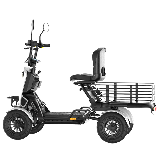 ELEMOs ( エレモーズ ) エレキャリーシリーズ 特定小型四輪 電動モビリティ 電動カート 電動車 免許不要 公道走行可能 カーゴタイプ カラフルキャリー 大容量収納 積載 120L 近距離移動 シニア 高齢者 買い物 通院 お出かけ 日常使い EV 電気自動車
