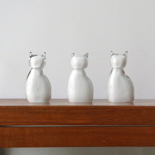 DETAIL ( ディテール ) Glass Objet Cat グラス オブジェ キャット | 猫 | ガラスオブジェ | 置物 | シンプル | 可愛い | ハンドメイド | 手のひらサイズ | ガラス | H0147 | ホワイト | ブラック | でぃてーる