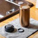 RIVERS ( リバーズ ) ドリンクボトル モク コーヒー | ボトル | 水筒 | ステンレス | シンプル | シルバー | コーヒー | 持ち運び | アウトドア | セラミックコーティング | 飲み口広め | 洗いやすい | 天然木 | 真空二重構造 | 真空断熱 | りばーず | BT035