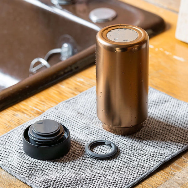 RIVERS ( リバーズ ) ドリンクボトル モク コーヒー | ボトル | 水筒 | ステンレス | シンプル | シルバー | コーヒー | 持ち運び | アウトドア | セラミックコーティング | 飲み口広め | 洗いやすい | 天然木 | 真空二重構造 | 真空断熱 | りばーず | BT035