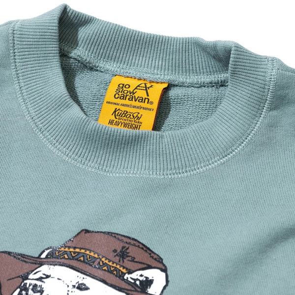 go slow caravan ( ゴースローキャラバン ) 空紡糸裏毛 スキレットピザクマ ヘムスピンドルクルースウェット  | MENS | WOMENS | メンズ | レディース | ウェア | トップス | 長袖 | スウェット | 352606 | 裏毛 | 秋 | 冬 | ごーすろーきゃらばん