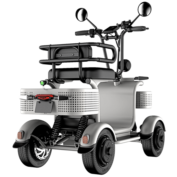 ELEMOs ( エレモーズ ) エレポーター 特定小型原付 電動四輪 EV四輪 電動モビリティ 免許不要 公道走行可能 4輪 電動バイク シニア 買い物 街乗り 通勤 収納カゴ