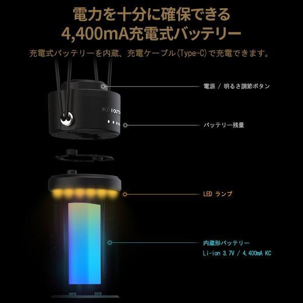 KZM OUTDOOR（ カズミ アウトドア ）モダンハイブランタン LEDランタン 充電式 Type-C K21T3O01