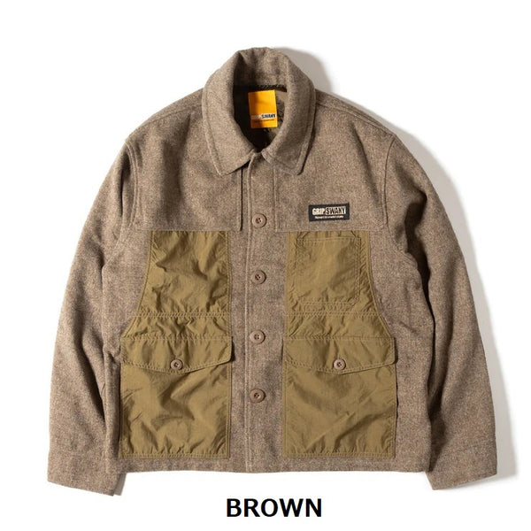 GRIP SWANY ( グリップスワニー ) 【 GSMJ-058 】 MACKINAW JACKET | ジャケット | アウター | 上着 | アウトドア | レジャー | キャンプ | 冬 | 防寒 | マッキノージャケット | ウール調 | メンズ | アパレル | ウェア | ぐりっぷすわにー