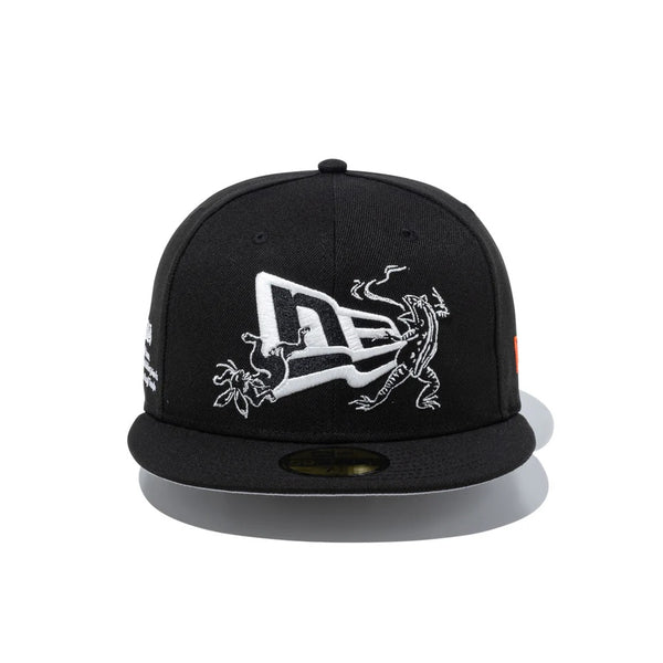 NEW ERA ( ニューエラ ) 59FIFTY 鳥獣戯画 フラッグロゴ ブラック | 帽子 | キャップ | 日よけ | ポリエステル | コットン | アウトドア | キャンプ | レジャー | 14940844 | にゅーえら