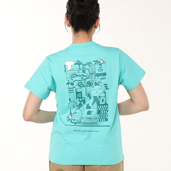 CHUMS ( チャムス ) チャムスイズファンTシャツ | トップス | Tシャツ | シャツ | バックプリント | プリント | 半袖 | 半袖シャツ | 夏服 | タイダイ染め | CH01-2522 | コットン | レトロポップ | アパレル