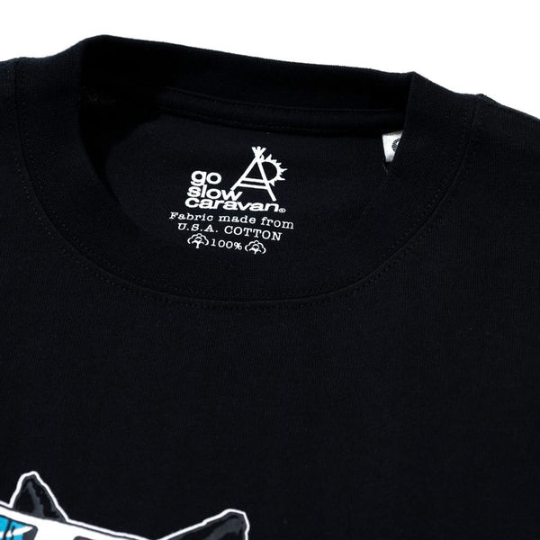 go slow caravan ( ゴースローキャラバン ) USA/C シネマ猫ロングスリーブ TEE | MENS | WOMENS | ユニセックス | メンズ | レディース | 長袖 | 猫 | ネコ | ポップコーン | Tシャツ | 綿 | カジュアル | 361903 | ごーすろーきゃらばん