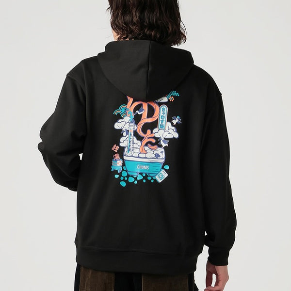 CHUMS ( チャムス ) フィルモアセントウジップパーカー パーカー バックプリント メンズ レディース ユニセックス 秋冬 ポリエステル オーバーサイズ 銭湯柄 長袖 カジュアル 吸水速乾 ドライ CH00-1591