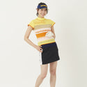 【 SALE 】LOUDMOUTH ( ラウドマウス ) レディース キャップスリーブニット 半袖モックネック | ホワイト | ゴルフ | ゴルフウェア | トップス | オシャレ | 可愛い | 派手 | ポリエステル | 動きやすい | 763651 | らうどまうす
