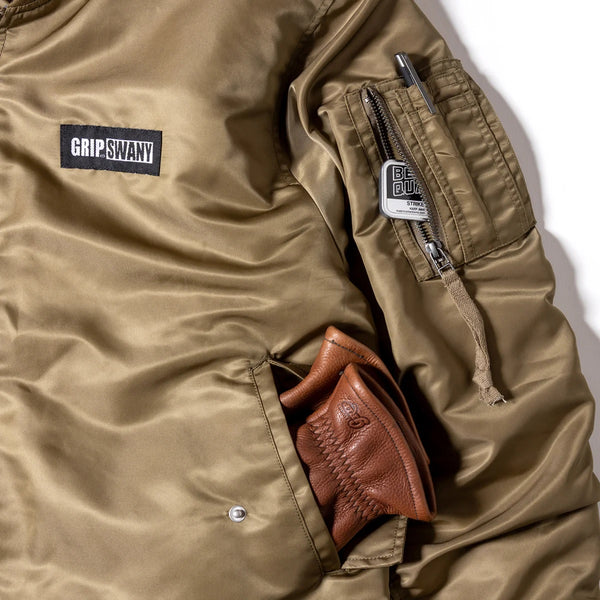 GRIP SWANY ( グリップスワニー ) 【 GSMJ-057 】 WATER REPELLENT FLIGHT JACKET | ジャケット | 上着 | アウター | フライトジャケット | かっこいい | ロゴ | アウトドア | お出かけ | レジャー | キャンプ | ぐりっぷすわにー