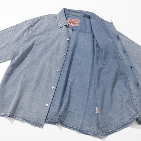 KRIFF MAYER ( クリフメイヤー ) エアーライトデニム開襟半袖シャツ | MENS | 2555108 | シャツ | デニムシャツ | 半袖 | 軽い | 軽量 | 風通しが良い | オシャレ | くりふめいやー | カジュアル