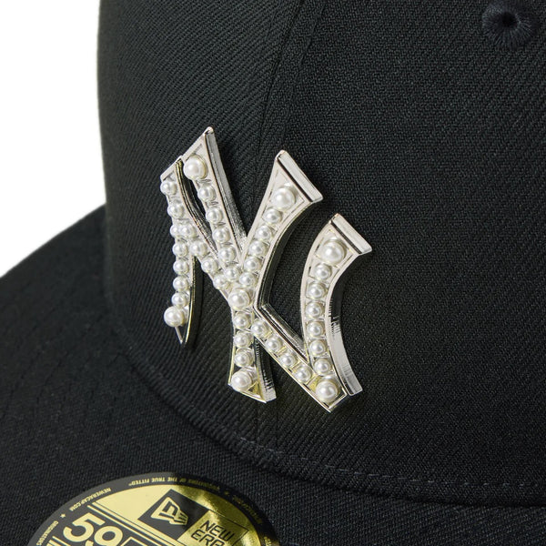 NEW ERA ( ニューエラ ) 59FIFTY MLB パール バッジ Pearl Badge ニューヨーク・ヤンキース ブラック | 帽子 | キャップ | オシャレ | 14745148 | お出かけ | 野球帽 | フラットバイザー | ユニセックス | にゅーえら