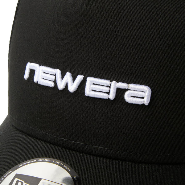 NEW ERA ( ニューエラ ) 9FORTY A-Frame トラッカー リニアロゴ ブラック/ホワイト | 帽子 | キャップ | サイズ調整 | 日よけ | オシャレ | 綿 | メッシュ | スナップバック | ユニセックス | 定番 | 14942622 | にゅーえら
