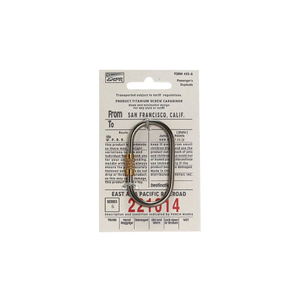 DETAIL ( ディテール ) Titanium Screw Lock Keyring " Oval " チタニウム スクリュー ロック キーリング " オーバル " シンプル | 上品 | カラビナ | アウトドア | キャンプ | 登山 | チタン | 軽い | 楕円 | キーリング | 3725O | でぃてーる
