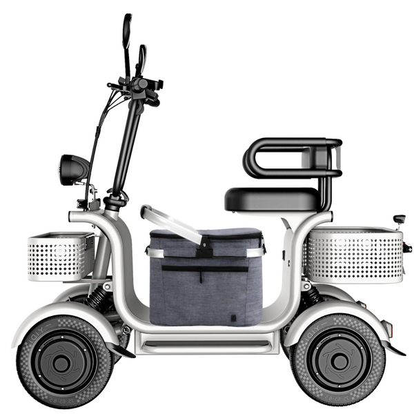 ELEMOs ( エレモーズ ) エレポーター 特定小型原付 電動四輪 EV四輪 電動モビリティ 免許不要 公道走行可能 4輪 電動バイク シニア 買い物 街乗り 通勤 収納カゴ