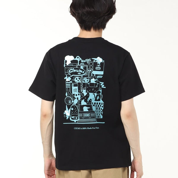 CHUMS ( チャムス ) チャムスイズファンTシャツ | トップス | Tシャツ | シャツ | バックプリント | プリント | 半袖 | 半袖シャツ | 夏服 | タイダイ染め | CH01-2522 | コットン | レトロポップ | アパレル