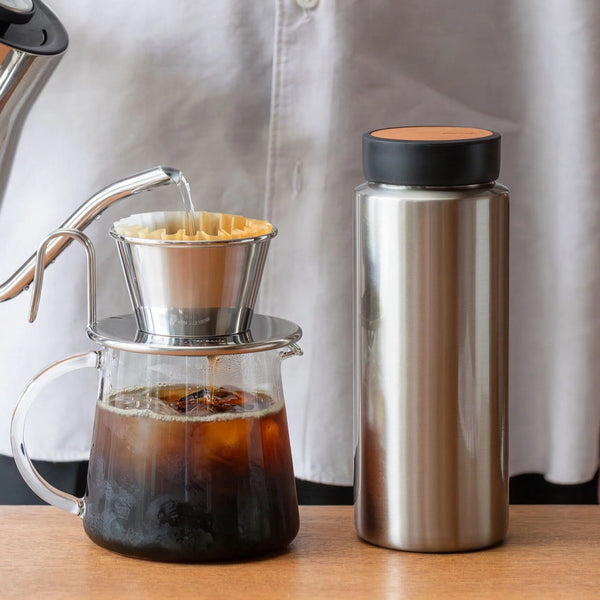 RIVERS ( リバーズ ) ドリンクボトル モク コーヒー 500 水筒 コーヒーボトル コーヒー専用ボトル ステンレスボトル 真空二重構造 保温 保冷 セラミックコーティング 天然木 フタ 大口径 500ml コーヒー マグ タンブラー おしゃれ アウトドア キャンプ 旅行 オフィス