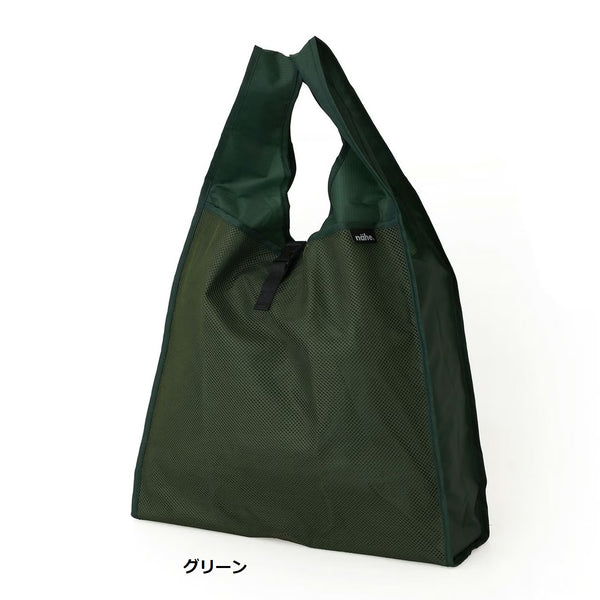 HIGHTIDE ( ハイタイド ) ショッパー L | エコバッグ | コンパクト | 大きめ | お買い物 | 買い物バッグ | シンプル | サブバッグ | 軽い | 軽量 | ネーエ | 幅広 | 持ち手 | メッシュポケット | GB288 | はいたいど