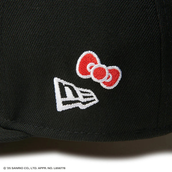 NEW ERA ( ニューエラ ) 59FIFTY HELLO KITTY リンゴ ブラック | 帽子 | キャップ | 日よけ | ユニセックス | キャンプ | アウトドア | ポリエステル | キティちゃん | ハローキティ | にゅーえら | 14348626
