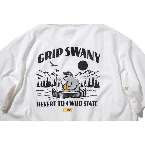 GRIP SWANY ( グリップスワニー ) 【 GSWCT0043 】 W`S BEAR PRINT TEE | シャツ | ウィメンズ | レディース | Tシャツ | 半袖 | 夏服 | バックプリント | シンプル | 綿100% | ロゴ | クマ